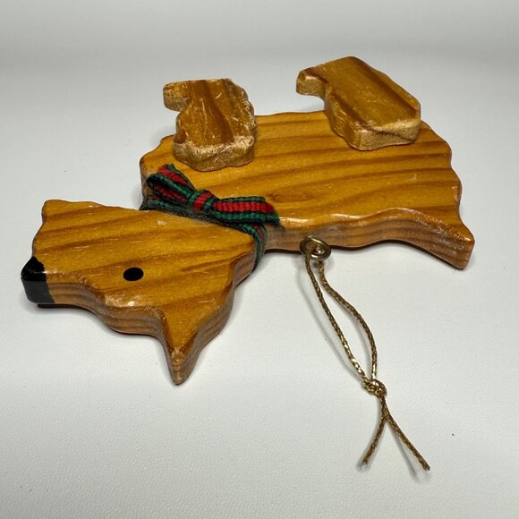 Wood Terrier Christmas Ornament Movable Legs Ribbon Collar Vintage Scottie - Picture 5 of 9